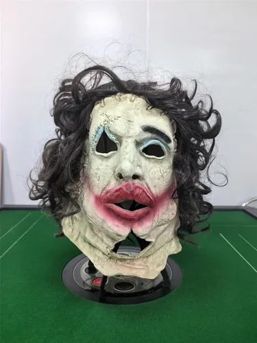 Vista 5 de BravoPlay Máscara facial de cuero para Halloween, disfraz de masacre de Texas para cosplay, espeluznante, accesorios de fiesta para adultos