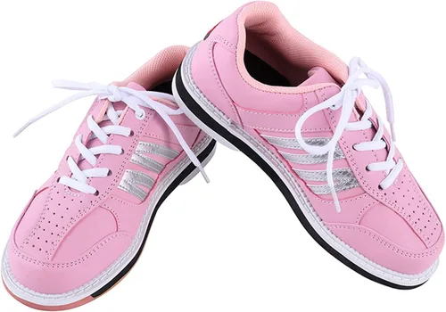 Vista 2 de CHENPENG Zapatos de bolos para mujer de cuero transpirables antideslizantes para bolos