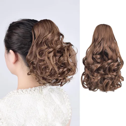Vista 64 de Extensión de cola de caballo, extensiones de cabello negro de 24 pulgadas, extensión de cola de caballo con clip de garra para mujer, pieza