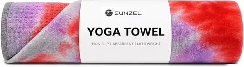 Vista 10 de Eunzel Toalla de yoga, toalla para esterilla de yoga caliente con puntos de agarre, absorbente de sudor, antideslizante, para yoga caliente, pilates