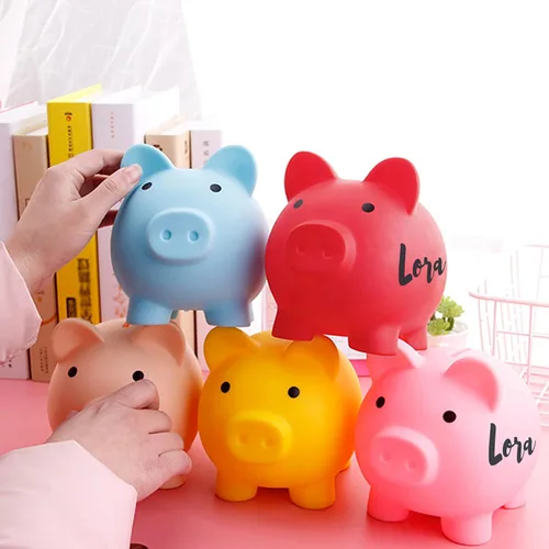 Vista 8 de Alcancía personalizada, banco de dinero con nombre personalizado para niñas y niños, caja de dinero rosa irrompible para cumpleaños, Navidad, baby