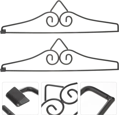 Vista 4 de Happyyami 3 piezas de hierro forjado para colgar banderas de jardín, soporte decorativo de metal para bandera al aire libre, soporte colgante