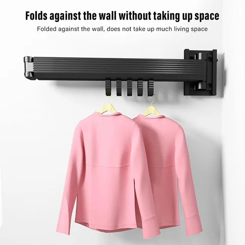 Vista 4 de Perchero de secado de ropa, colgador de ropa retráctil para lavandería, balcón
