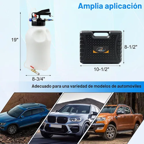 Vista 8 de JoyFans Extractor y dispensador de bomba de fluido de transmisión neumática de 10L, sistema de transferencia de aceite de caja de cambios, kit