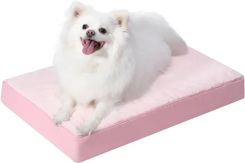 Vista 8 de KSIIA - Cama ortopédica para jaula de perro, impermeable, para perros pequeños, de felpa, lavable, con espuma tipo caja de huevo y funda Negro
