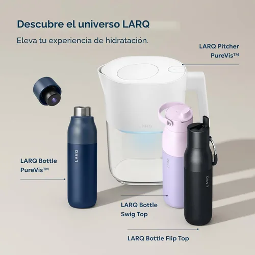 Vista 8 de LARQ Bottle Twist Top - Botella de agua aislada de acero inoxidable de 17 onzas, sin BPA, botella de agua reutilizable para campamento, oficina