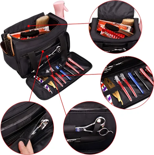 Vista 3 de Bolsa de peluquería para peluquería Solon, bolsa de herramientas de maquillaje, cosméticos, bolso portátil, estilista y artista de belleza, bolsa