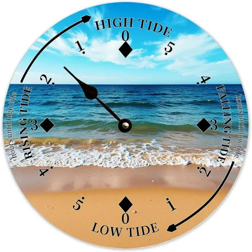 Vista 15 de Tide Clock for Wall Myrtle Beach Time Coastal Clocks Beach Navy-3