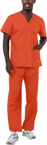 Vista 14 de Adar Uniforms Conjunto de ropa médica unisex universal - Juego de ropa médica unisex con cordón Negro