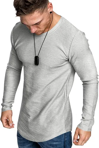 Vista 29 de Camiseta de Moda para Hombre, Camiseta Muscular de Gimnasio, Entrenamiento, Camiseta Atlética de Algodón, Camiseta Superior 240-azul