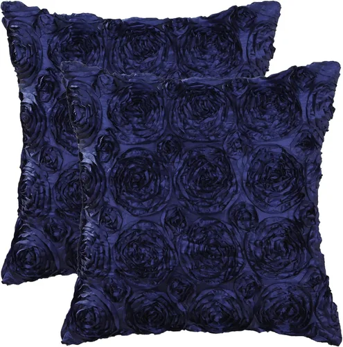 Vista 10 de CaliTime Paquete de 2 fundas de cojín, fundas de almohada para sofá, hogar, rosas sólidas, estéreo, floral, 18 x 18 pulgadas, beige