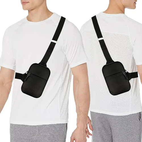 Vista 5 de Mini bolso bandolera para hombres y mujeres, bolso cruzado pequeño, riñoneras, bolso casual para teléfono en el pecho