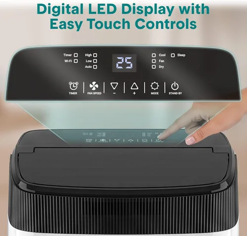 Vista 8 de SereneLife Aire acondicionado portátil, deshumidificador y ventilador Motor dual 3 en 1 8,000 BTU AC con rango de temperatura de 64 °F a 90 °F