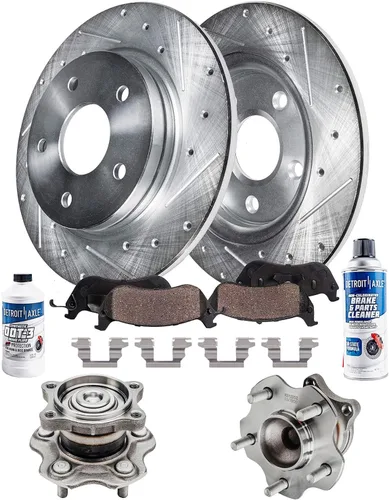 Vista 64 de Detroit Axle - Rotores de freno para Toyota Avalon 2020-2021 Camry 2020-2024, repuesto de rotores de freno de disco perforados y ranurados: rotor