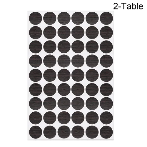 Vista 2 de uxcell Calcomanías autoadhesivas de plástico texturizado para agujeros de tornillo, calcomanías autoadhesivas para muebles de madera, gabinetes