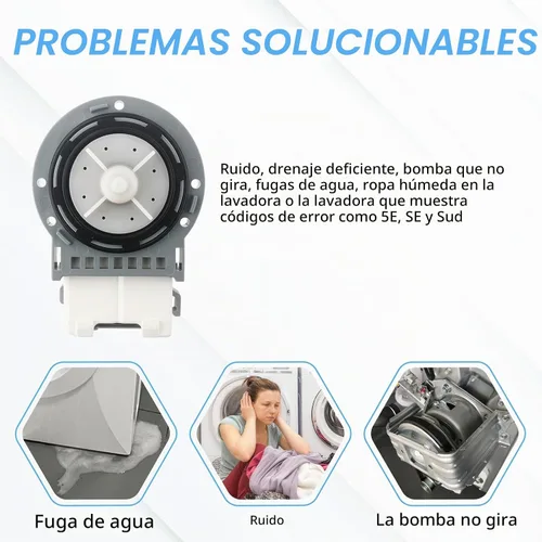 Vista 7 de DC31-00054D DC31-00187A PX3516-01 Bomba de drenaje de lavadora compatible con Samsung