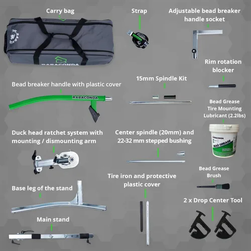 Vista 4 de Kit Inicial de Cambiador de Neumáticos para Motocicleta de Calle Rabaconda