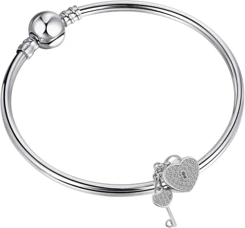 Vista 2 de NanMuc Key To My Heart Lock and Key Charms Beads para pulseras de abalorios para esposa novia
