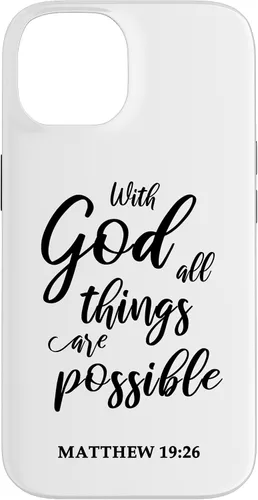 Vista 4 de Christian Message Faith Jesus Matthew 19:26 Case for iPhone 17