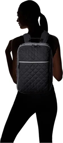 Vista 6 de Vera Bradley Mochila convertible y plana de sarga de rendimiento para mujer, Negro