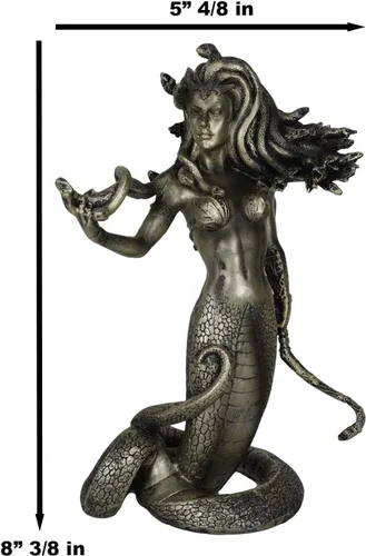 Vista 3 de Ebros Mitología griega El hechizo seductor de Medusa Estatua de 8 pulgadas de alto tentación de la diosa demoníaca Medusa Gorgonic Sister Figurine