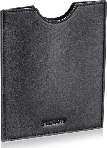 Vista 3 de HISCOW Funda minimalista para pasaporte - Piel de becerro italiana, Negro -, Minimalista