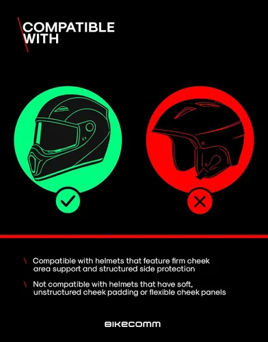 Vista 10 de BIKECOMM BK-S2 Intercomunicador de auriculares Bluetooth para motocicleta, altavoces inalámbricos de alcance de 3,937.0 ft, sistema de comunicación