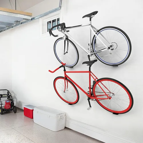 Vista 2 de WALMANN Paquete de 2 soportes para pedales de bicicleta, soporte de pared horizontal resistente para pared de garaje, soporte de exhibición