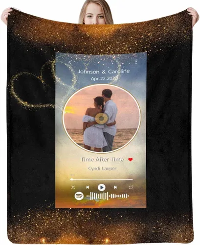 Vista 18 de D-Story Manta personalizada con fotos con cualquier texto - Mantas con imágenes personalizadas para Navidad, cumpleaños, regalos para parejas