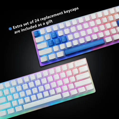Vista 6 de XVX Womier K61 Teclado mecánico con cable 60% PRO, teclado retroiluminado dual RGB intercambiable en caliente, teclado Gateron Switch compacto de 61