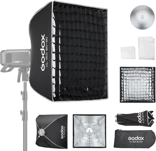 Vista 11 de Godox Mini Softbox 30cm*45cm/ 11.8in*17.7in with Grid Bowens Mount Softbox Caja de luz compacta de iluminación de fotografía de ajuste rápido