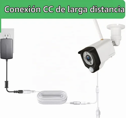 Vista 7 de Cable de extensión de alimentación CC de 3.3 pies, adaptador de corriente de 12 V/24 V, cable de extensión de 0.217 in x 0.083 in para cámara