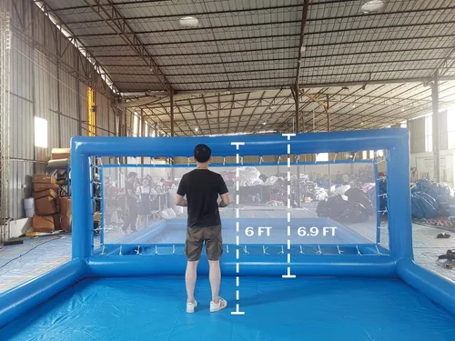 Vista 6 de Juego de voleibol inflable de 33 pies/L, para piscina, voleibol, juegos de playa para adultos y fiestas familiares, juegos gigantes de verano