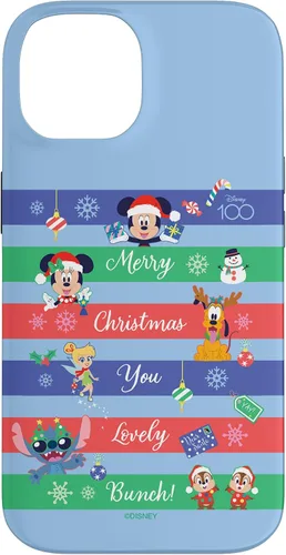 Vista 4 de Funda para iPhone 16 Disney 100 Mickey & Friends Merry Christmas You Lovely Bunch