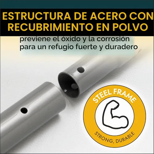 Vista 4 de ShelterLogic AutoShelter - Cochera instantánea con marco de acero y cubierta ripstop impermeable y resistente a los rayos UV, toldo redondo de 3 x