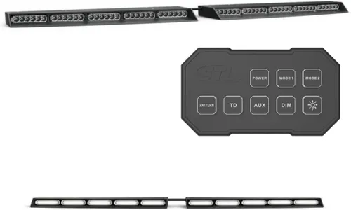 Vista 16 de SpeedTech Lights Raptor Elite TIR - Barra de luz LED estroboscópica para parabrisas superior, con soporte y caja de control, color ámbar/ámbar