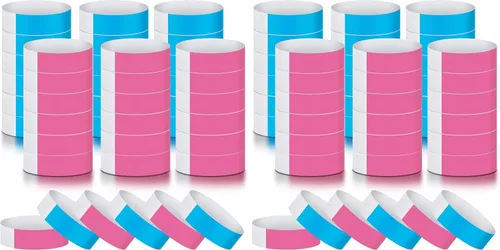 Vista 9 de Epakh 600 muñequeras de papel neón, colores surtidos Pulseras impermeables para fiestas de eventos, banda adhesiva para control de entrada