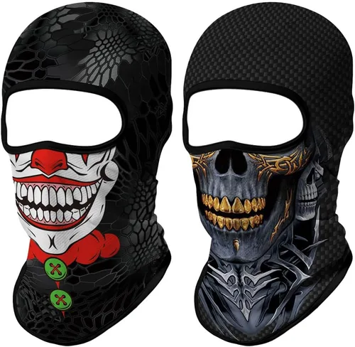 Vista 53 de Pasamontañas 3D, máscara de cara completa, resistente al viento, máscara de esquí con calavera táctica para motocicleta, ciclismo, Halloween 4