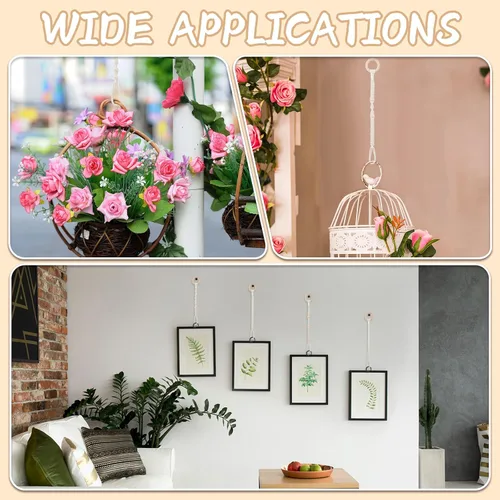 Vista 7 de Windyun Paquete de 12 extensores ajustables de macramé para colgar plantas, extensor de plantas colgantes, hecho a mano, extensión de cesta colgante