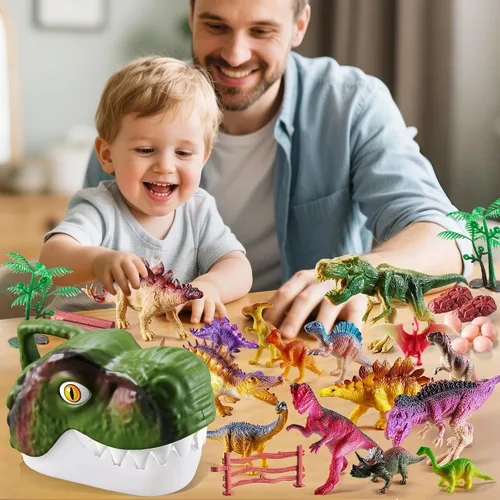 Vista 3 de 46 juguetes de dinosaurio, figuras realistas de dinosaurios