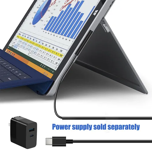 Vista 7 de Cable de carga Surface Connect a USB-C de 15 V/3 A compatible con Microsoft Surface Pro 3/4/5/6/7, Surface Laptop 3/2/1, Surface Go, Surface