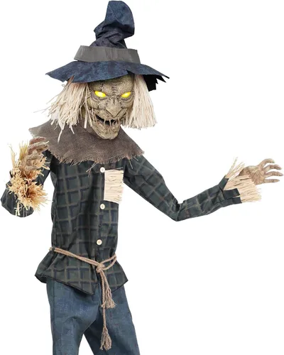 Vista 5 de Spirit Halloween 6 pies Strawman Animatrónico, Multicolor