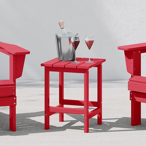 Vista 38 de WestinTrends Malibu - Mesa auxiliar cuadrada para exterior para silla Adirondack, teca