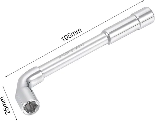 Vista 2 de uxcell Llave hexagonal en forma de L métrica de 0.236 in cromada, Cr-V