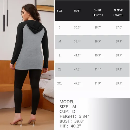 Vista 135 de GINKANA Sudadera con capucha para mujer, manga larga, lactancia materna, ropa casual
