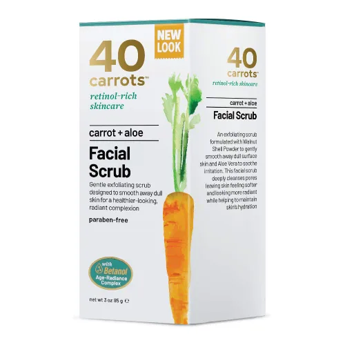 Vista 3 de 40 Carrots Exfoliante facial de limpieza facial de aloe de zanahoria, ayuda a mejorar el tono y la textura de la piel, consigue una piel más suave