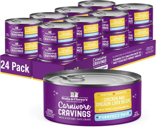 Vista 16 de Stella & Chewy's Carnivore Cravings Purrfect Paté - Alimento húmedo prémium sin granos para gatos, receta de pollo y atún, alto contenido