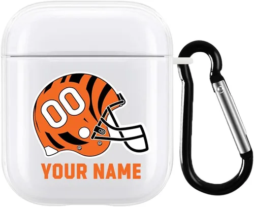 Vista 9 de Funda de casco de fútbol con nombre y número para Apple AirPods de 2ª y 1ª generación, regalo personalizado para fanáticos de los deportes de Arizona