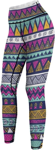 Vista 4 de Lurhonp Leggings de yoga azteca de cintura alta con control de abdomen para mujer