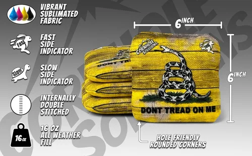 Vista 2 de Cornhole Solutions - Professional Cornhole Bags Set of 8 – Regulation 6"x6" – USA Flag Designs – Resin Filled + Tote Bag
